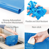 ZELKEY Silicon Fondant Rolling Mat or Silicone Baking Sheet Large with Measurements Stretchable for Kitchen Roti Chapati Cake Pad Cooking Dough Atta Kneading Big Size (Color May Vary)