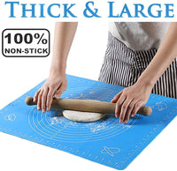ZELKEY Silicon Fondant Rolling Mat or Silicone Baking Sheet Large with Measurements Stretchable for Kitchen Roti Chapati Cake Pad Cooking Dough Atta Kneading Big Size (Color May Vary)