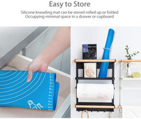 ZELKEY Silicon Fondant Rolling Mat or Silicone Baking Sheet Large with Measurements Stretchable for Kitchen Roti Chapati Cake Pad Cooking Dough Atta Kneading Big Size (Color May Vary)