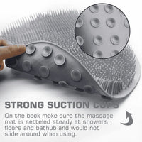 Silicone Shower Foot Scrubber Mat with Wall-Mounted Suction Cups